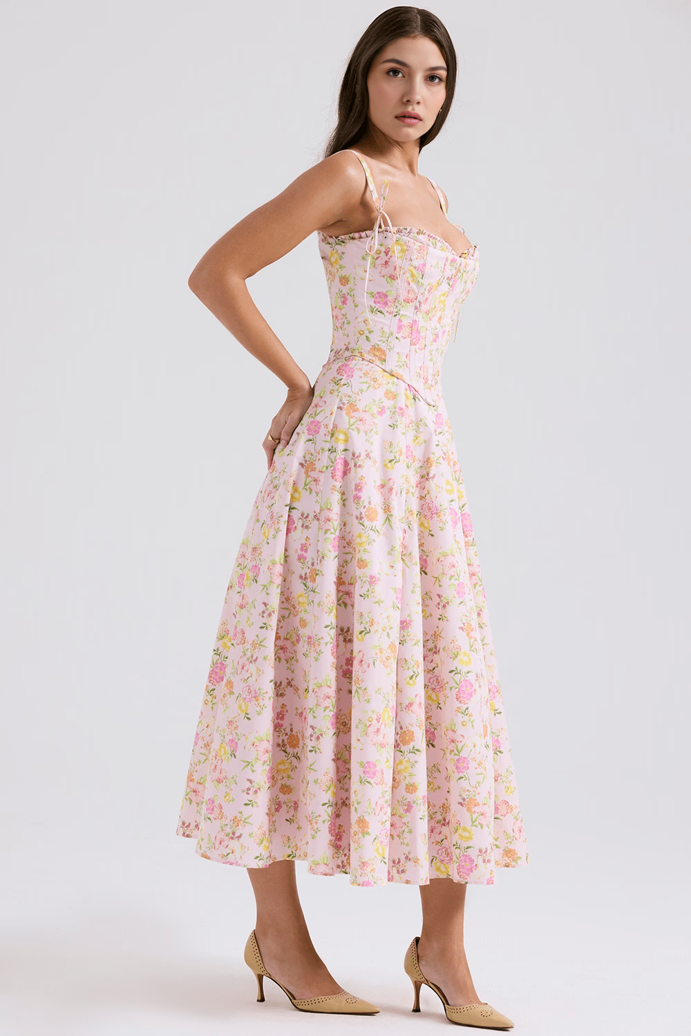 Midi Dress Louise with Removable Corset