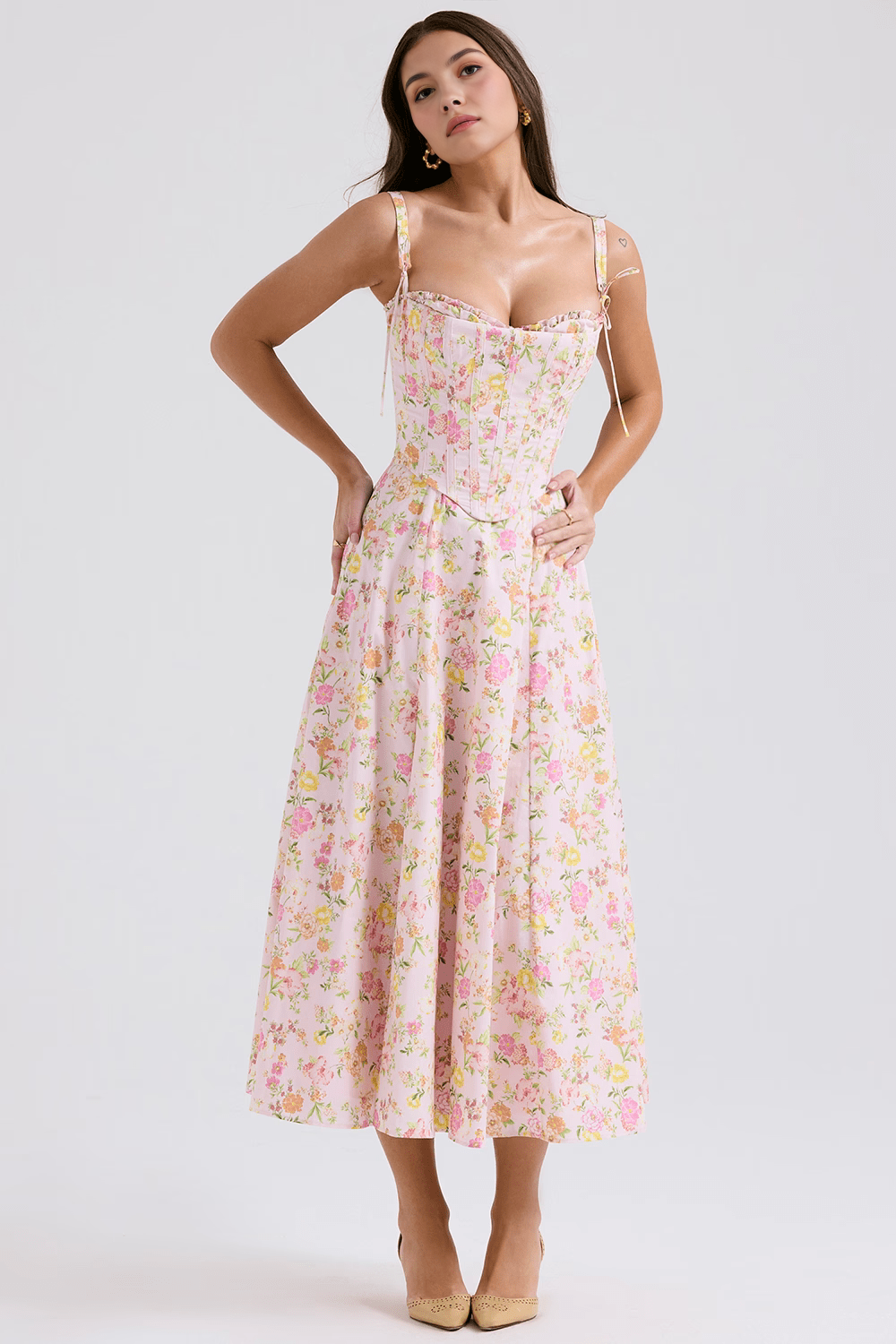 Midi Dress Louise with Removable Corset